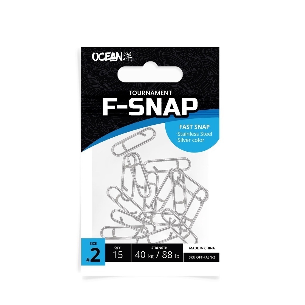 Fast snap Ocean Power Clip #2 x 15 uds / Silver