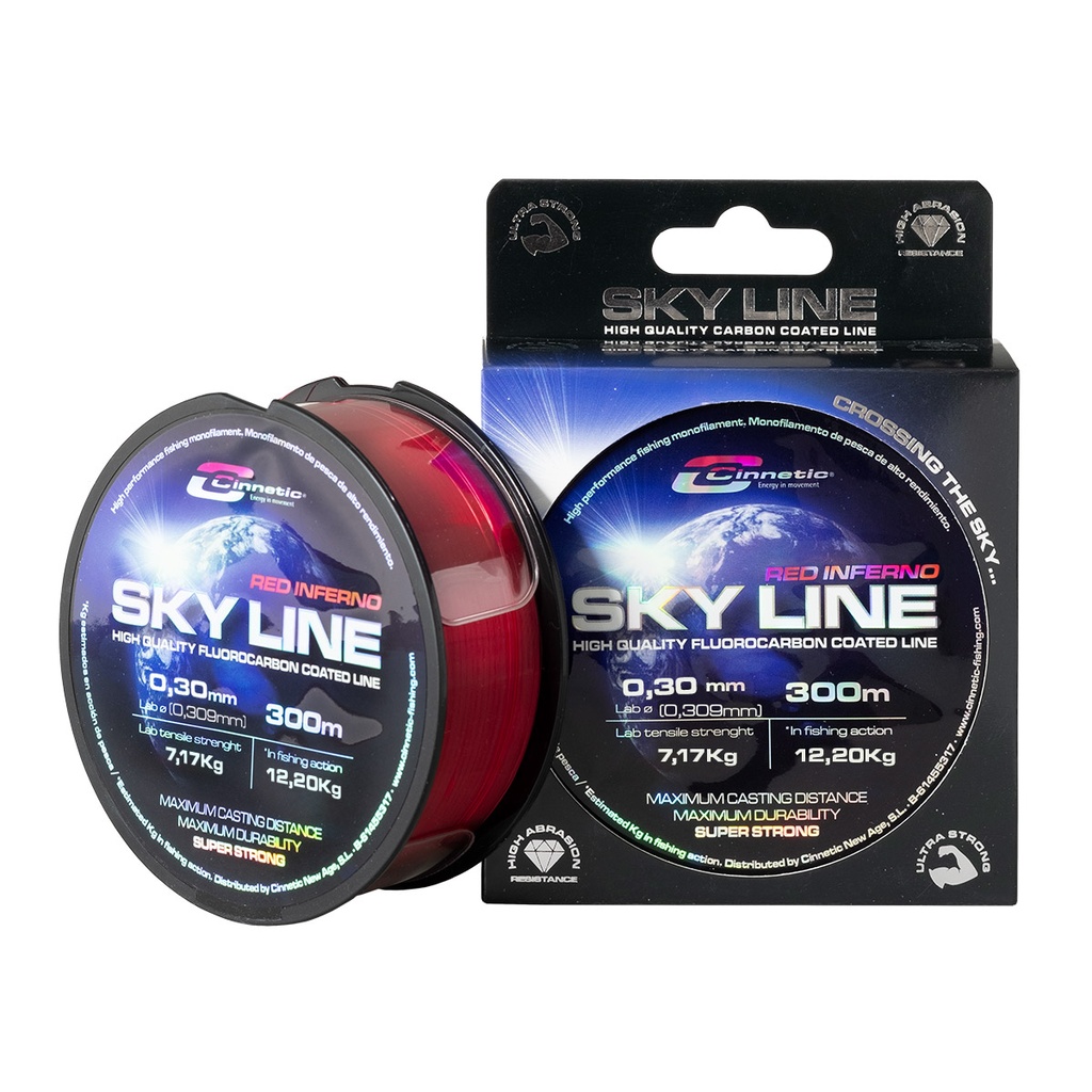 Monofilamento Cinnetic Sky Line Red Inferno 0.30 MM - 300 M