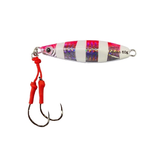 [JZK-SL50-ZPG] Jig Ocean Jizoku Slow 50 g / Zebra Pink Glow